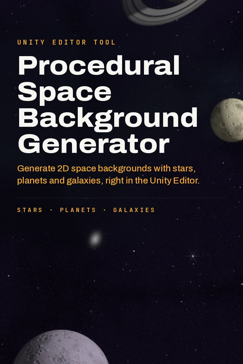 Procedural Space Background Generator - Unity 2D Space Background Tool